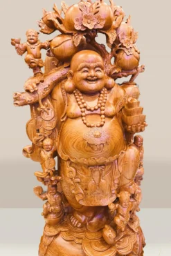 tượng di lặc gánh đào - góc cận trái