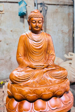 tượng phật thích ca gỗ hương - góc trái