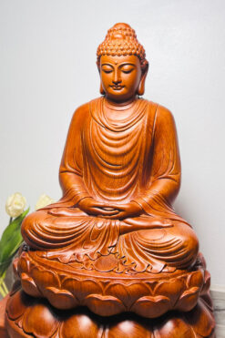 tượng phật thích ca gỗ hương - góc chụp phải