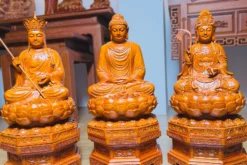 tượng ta bà tam thánh gỗ - nhìn thẳng