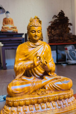Tượng Bổn Sư Thích Ca chuyển pháp - góc chụp trái